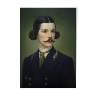 Old portrait - “Les moustachu-es” series