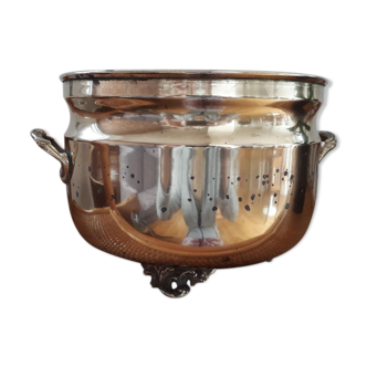 Old gold copper pot cover