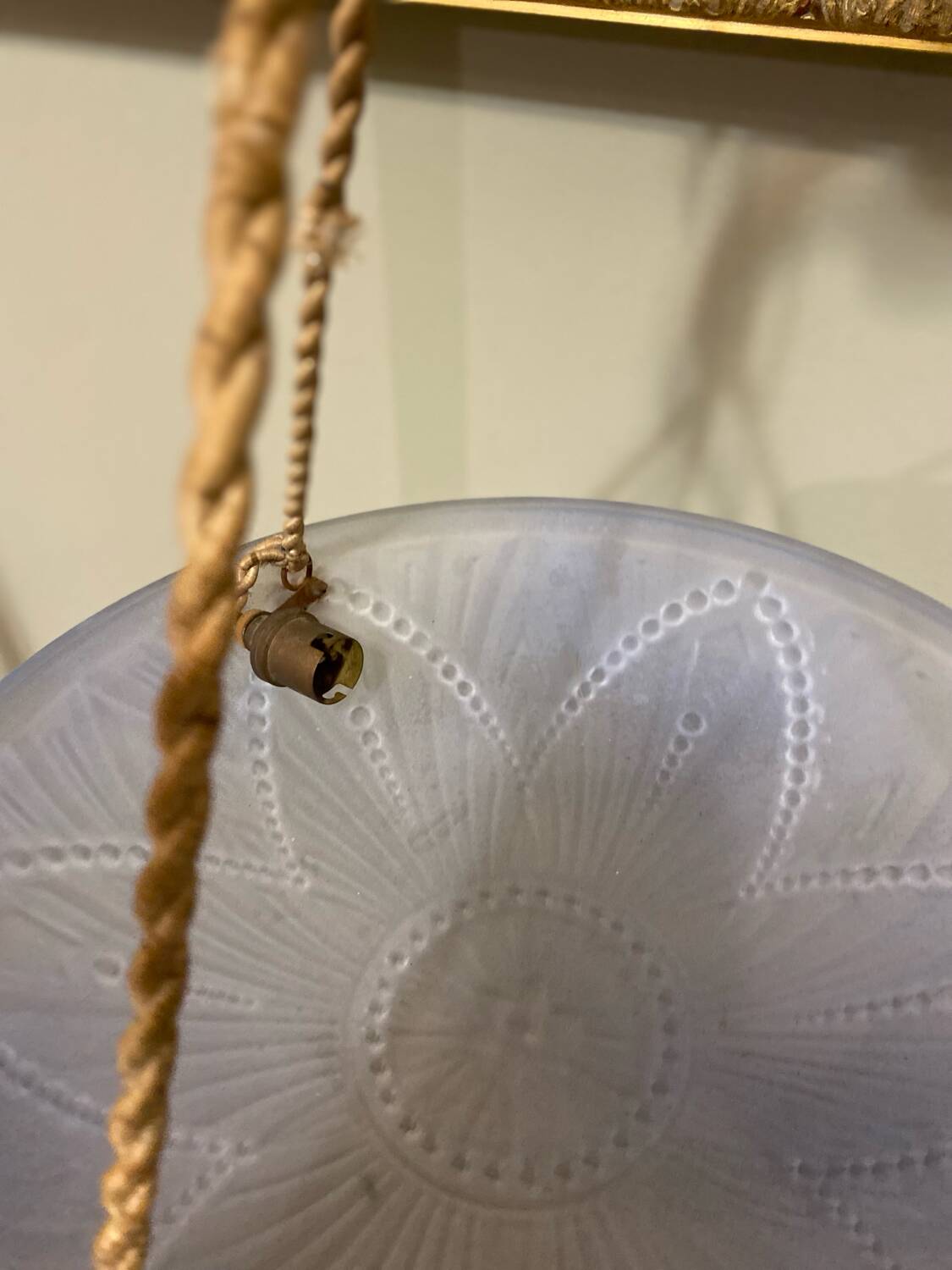 Blue art deco pendant light