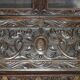 Library Desk in Carved Oak with Brass Handles