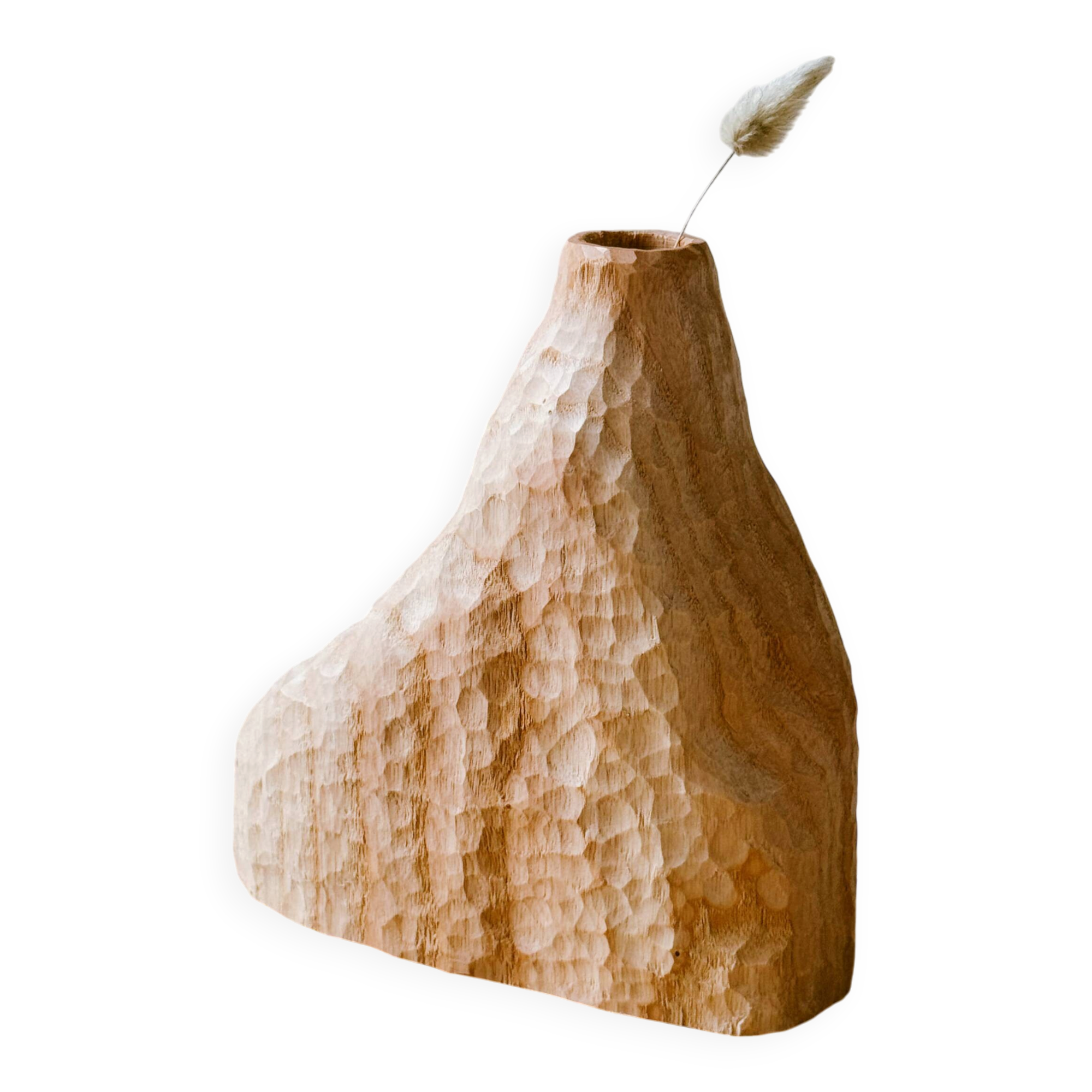Solid wood ash soliflore hand-carved