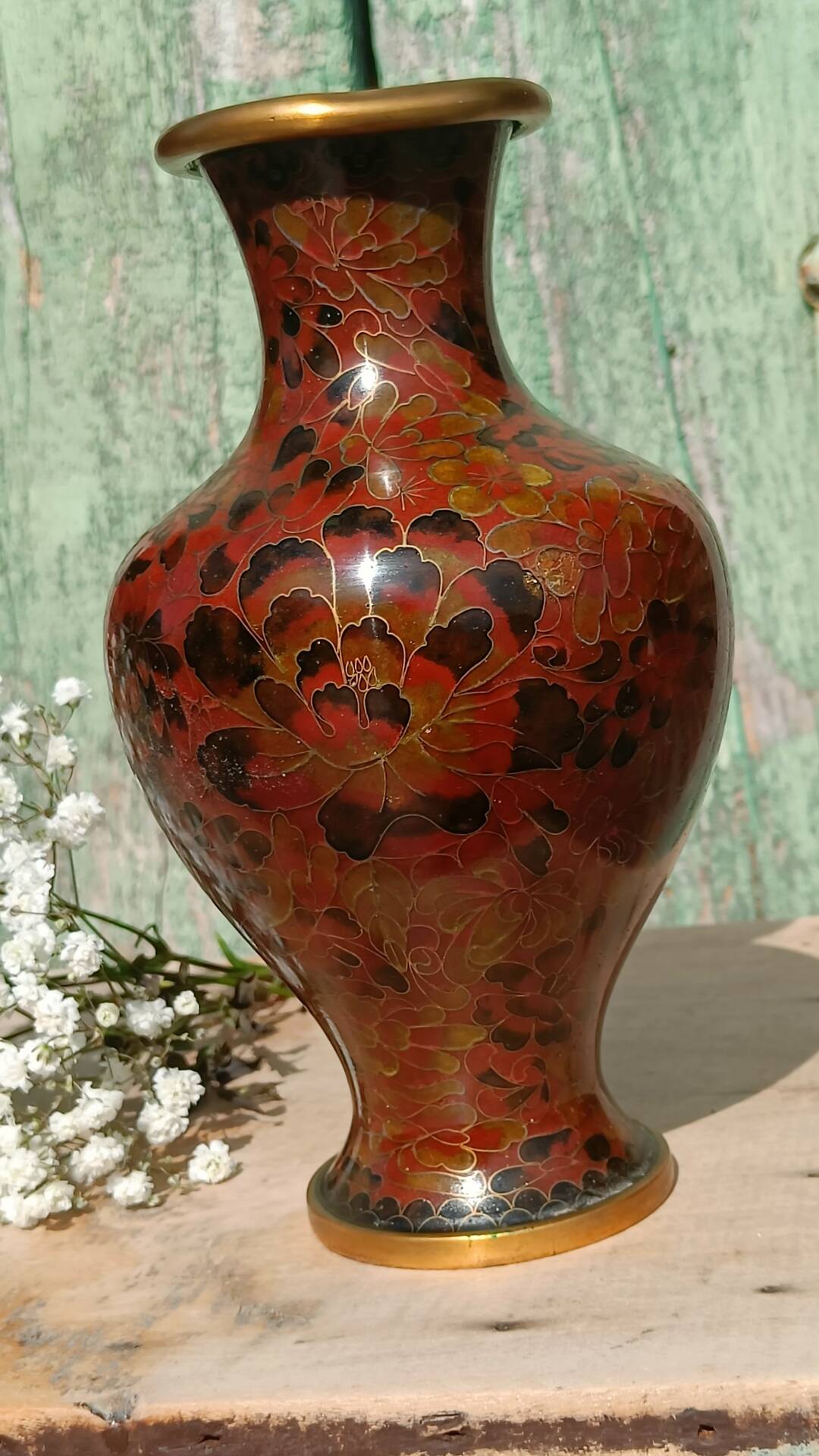 Cloisonné metal vase