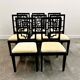 Set of 8 Jean Claude Mahey black lacquered dining chairs for Roche Bobois,
