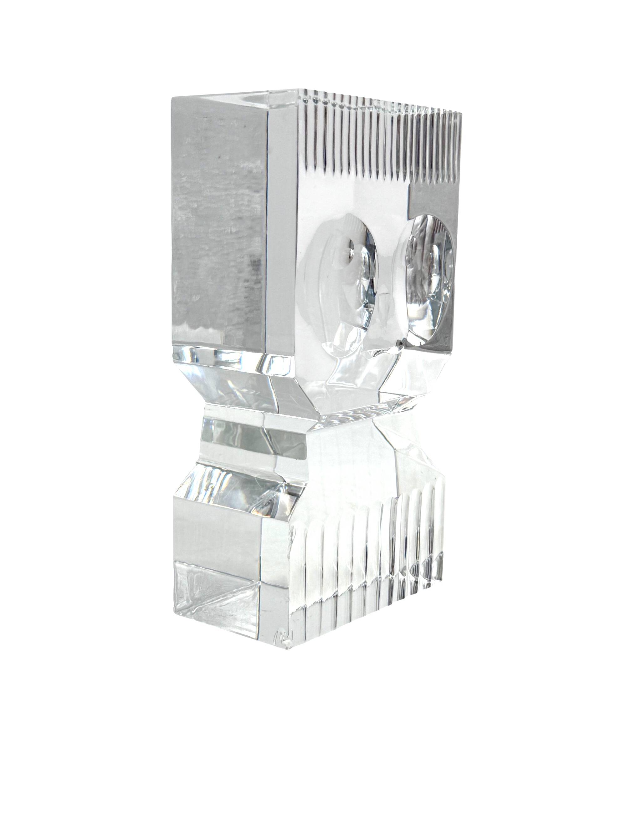 Sven Palmqvist, modern glass sculpture, Orrefors Sweden 1971