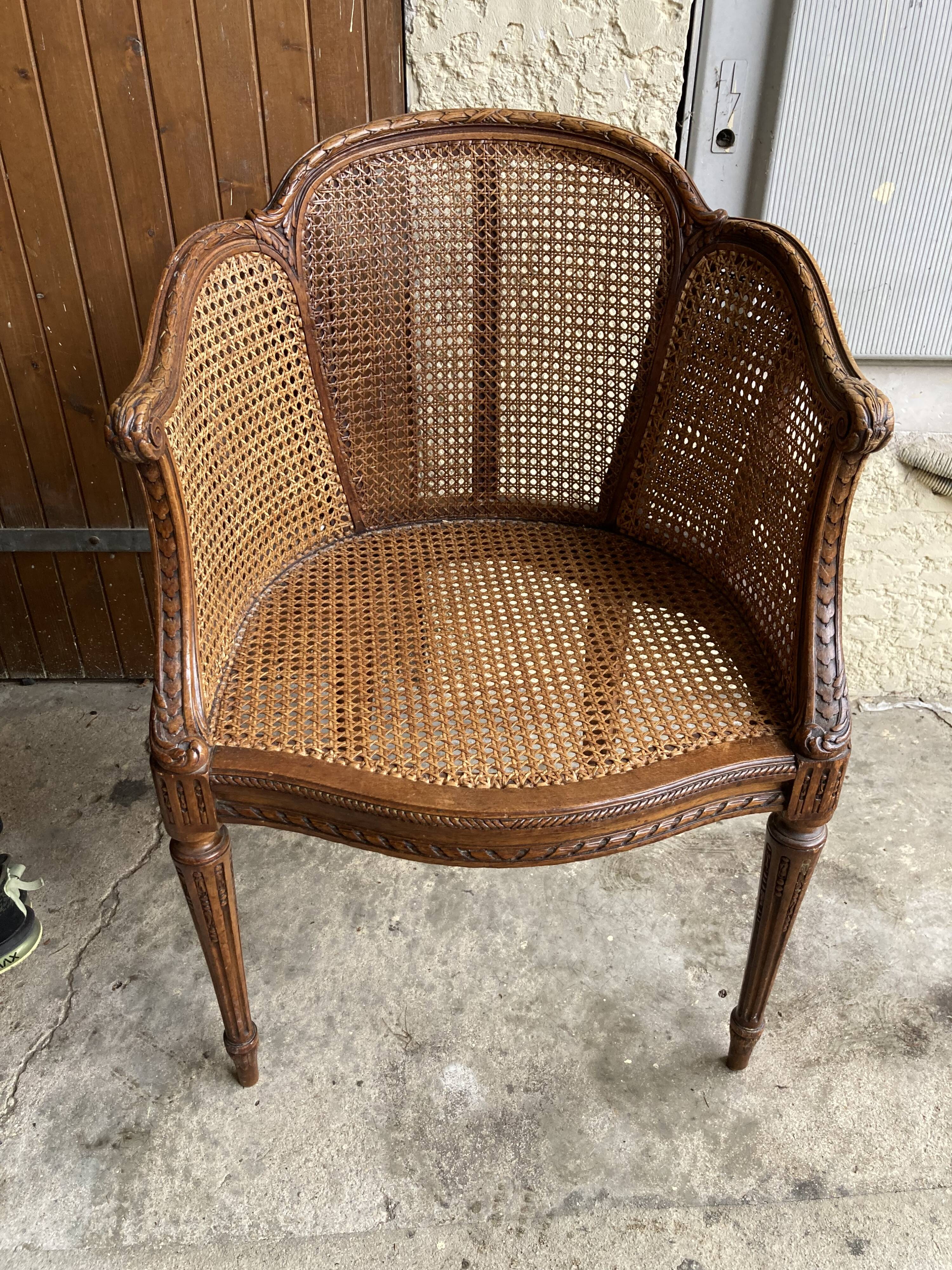 Caned office chair, mid-18th century