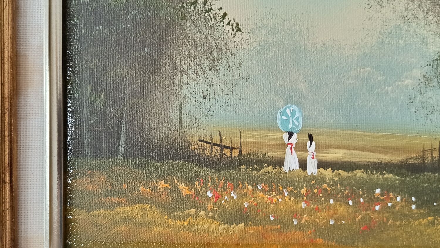 Tableau huile Femmes à l' ombrelle