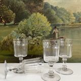 4 Baccarat cut crystal port wine glasses, similar to Chica model