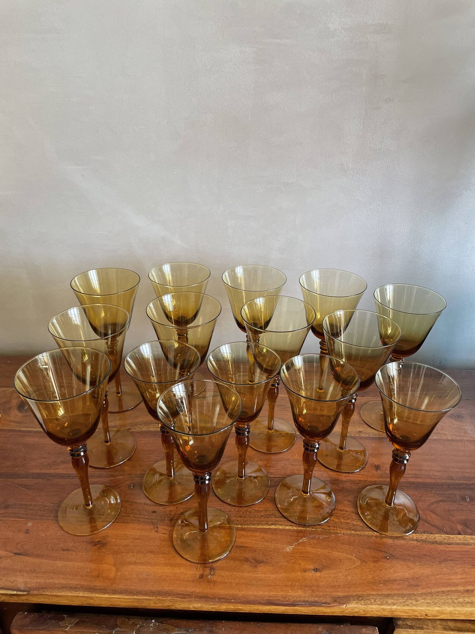 Series of blown glass stemware