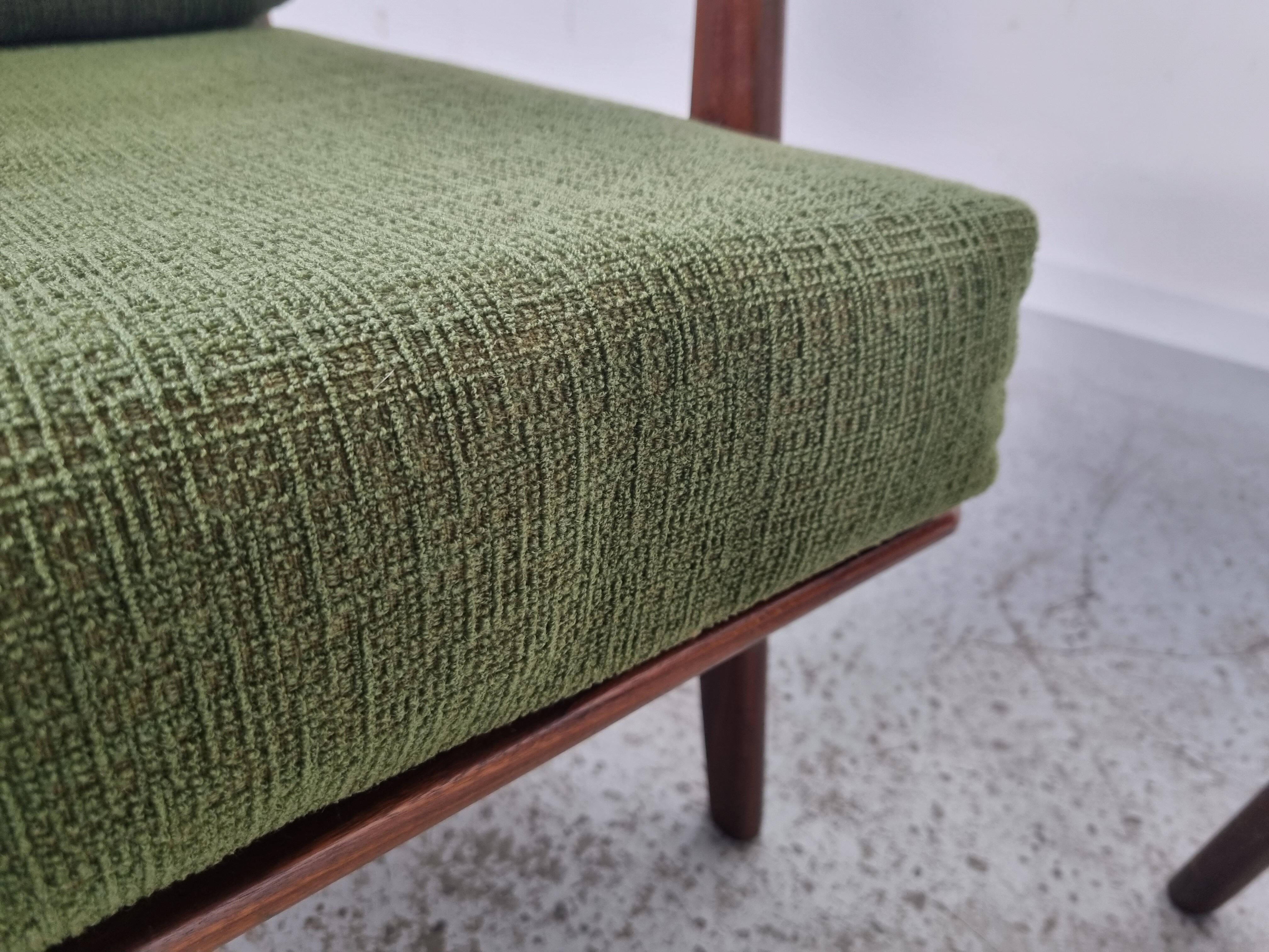 Pair of Scandinavian armchairs in afromosia, 60s