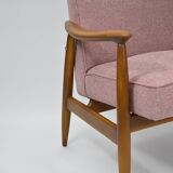 Original vintage armchair "CoCo", 1960s, fully restored, pink