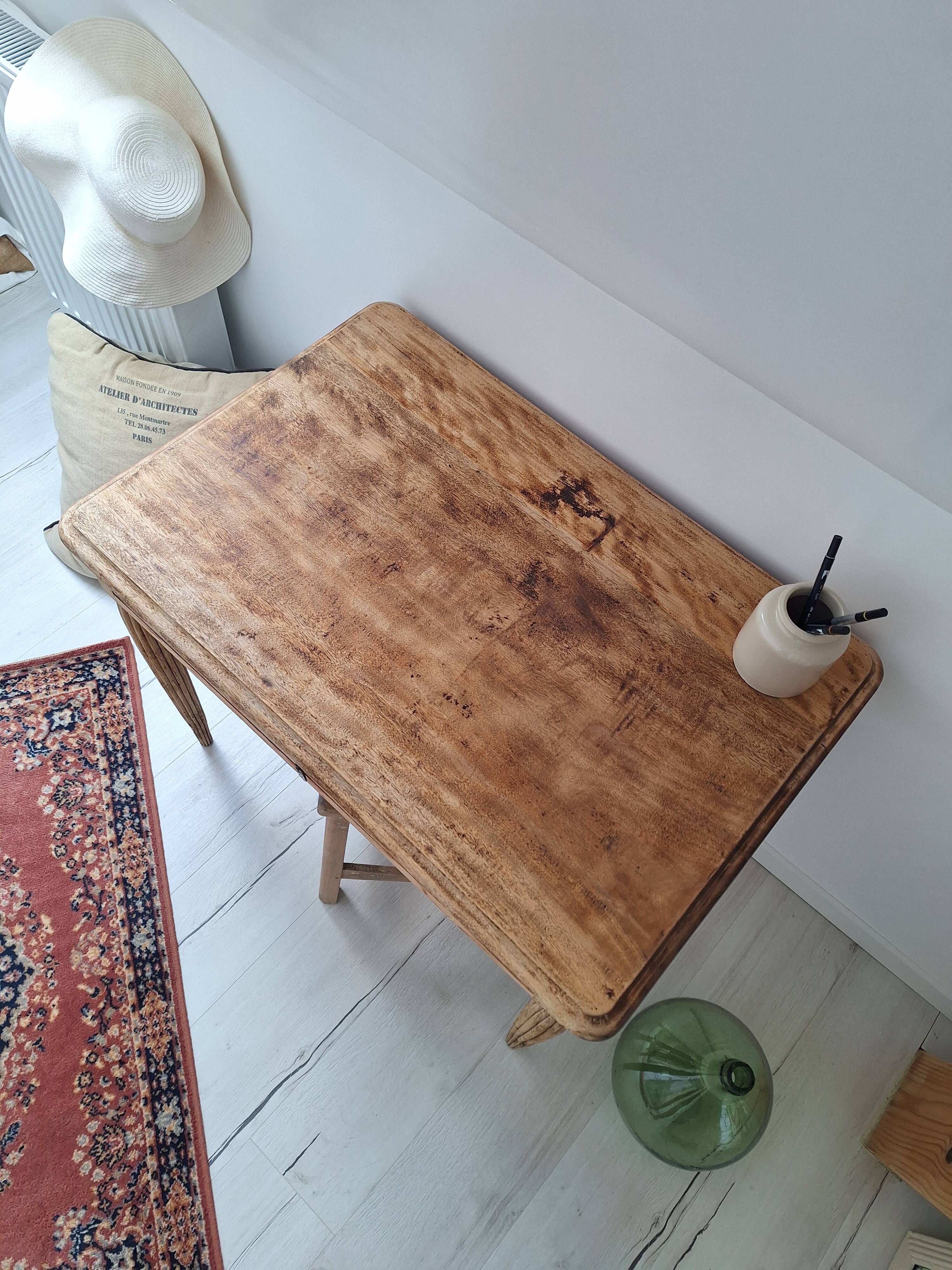 Desk / Side table / Art Deco console in solid wood from the 1930s-1940s