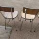 Lot de 5 chaises en formica métal, marron brun