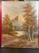 Oil on canvas, autumn lake landscape mountain lake