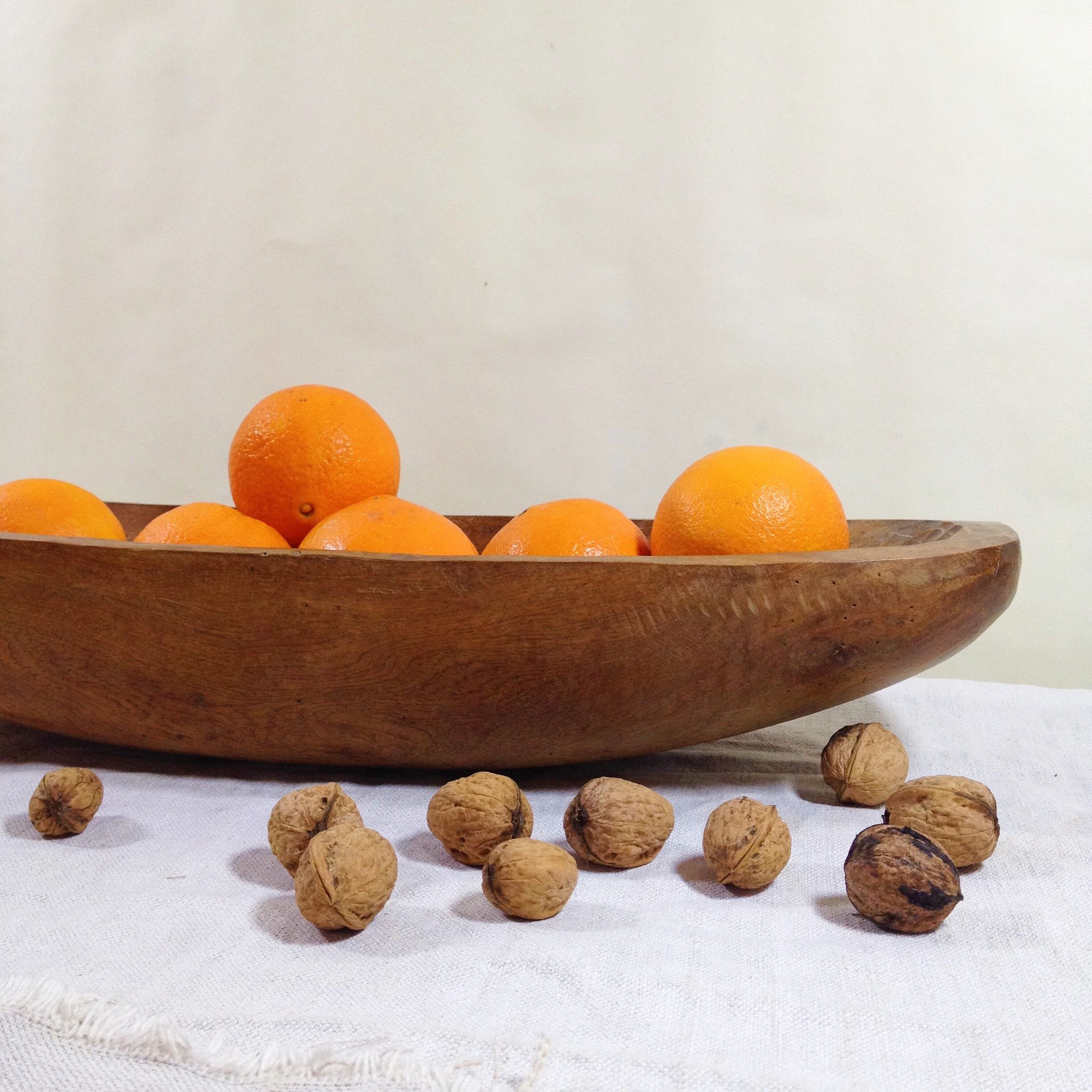 Plat en bois brut art populaire