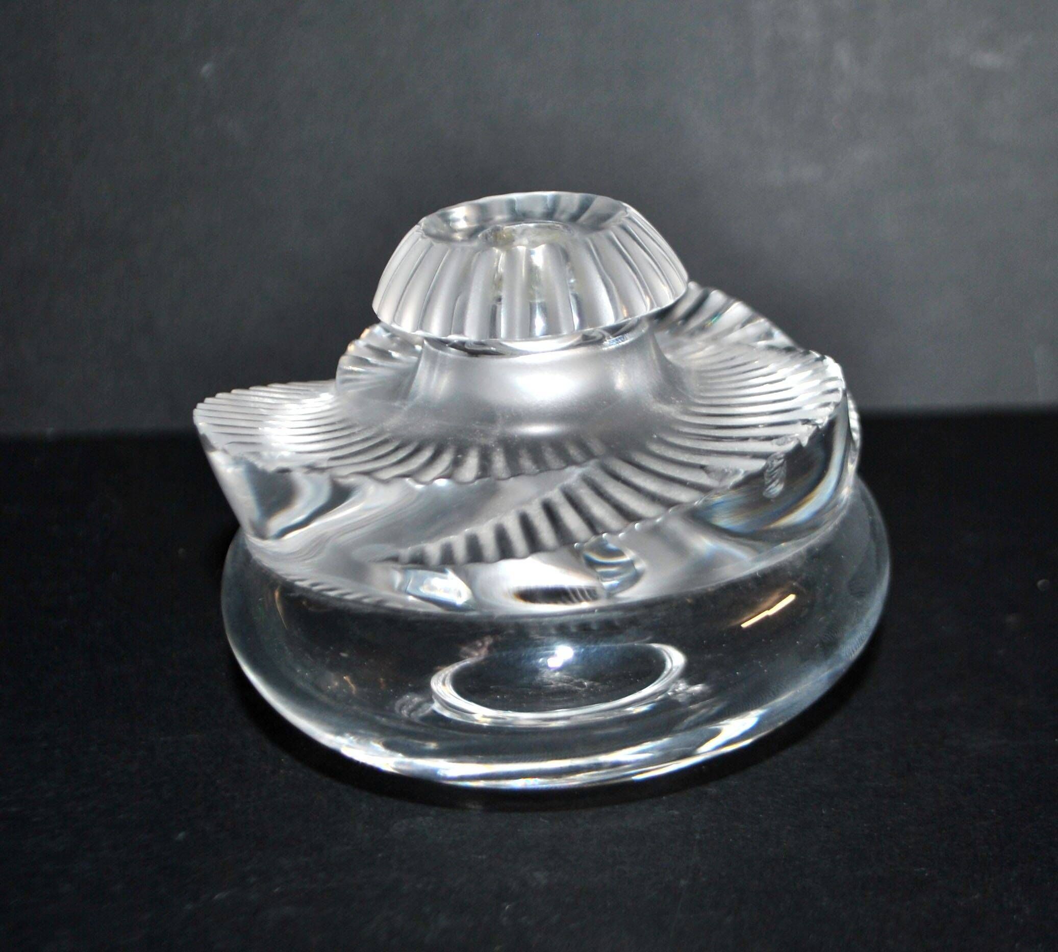 Lalique Baptiste bottle in frosted crystal signed "Lalique R France" 1979