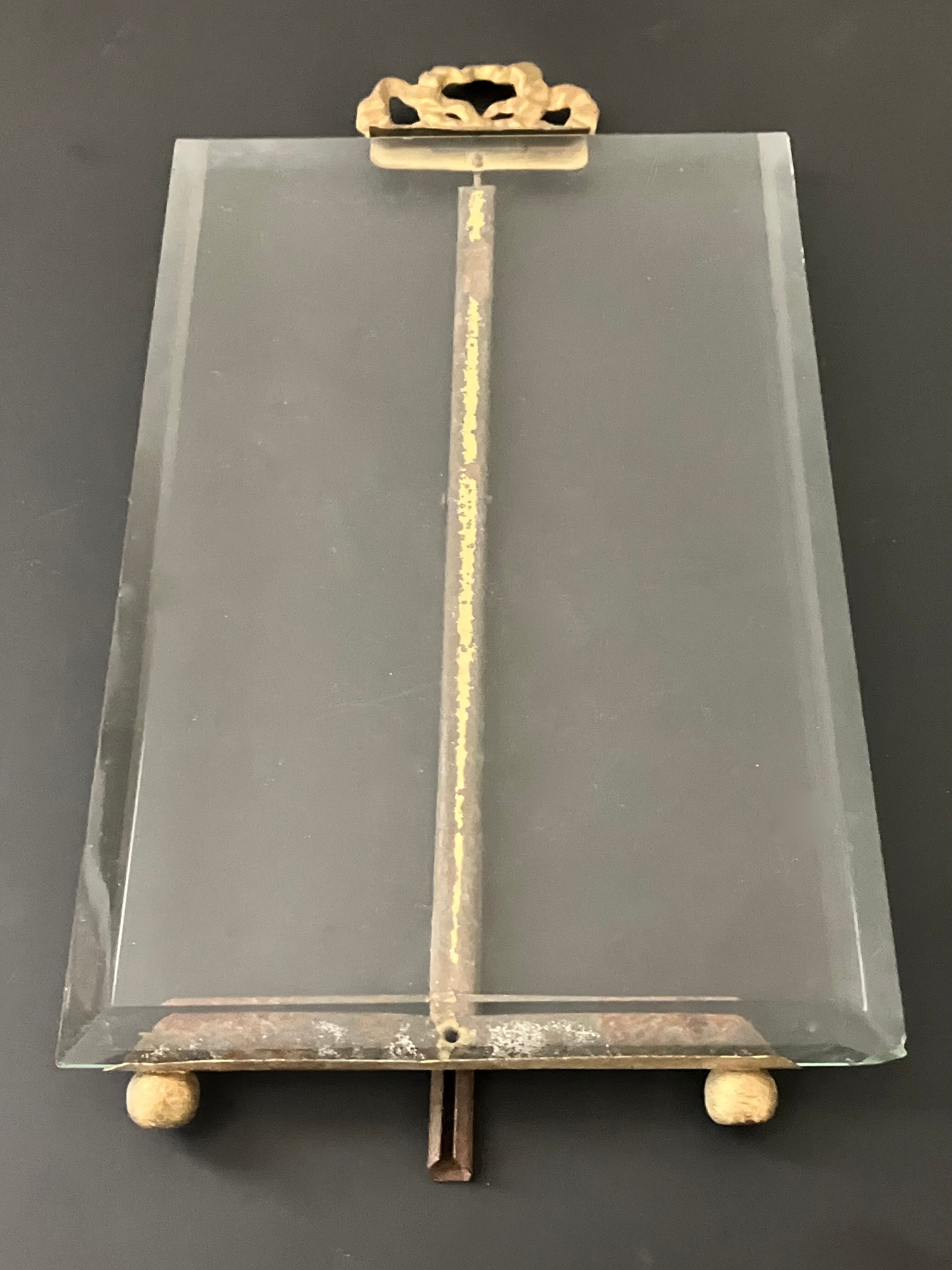 Brass frame, bevelled glass