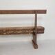 Pine bench with backrest, 2.5 metres long, 1950s.