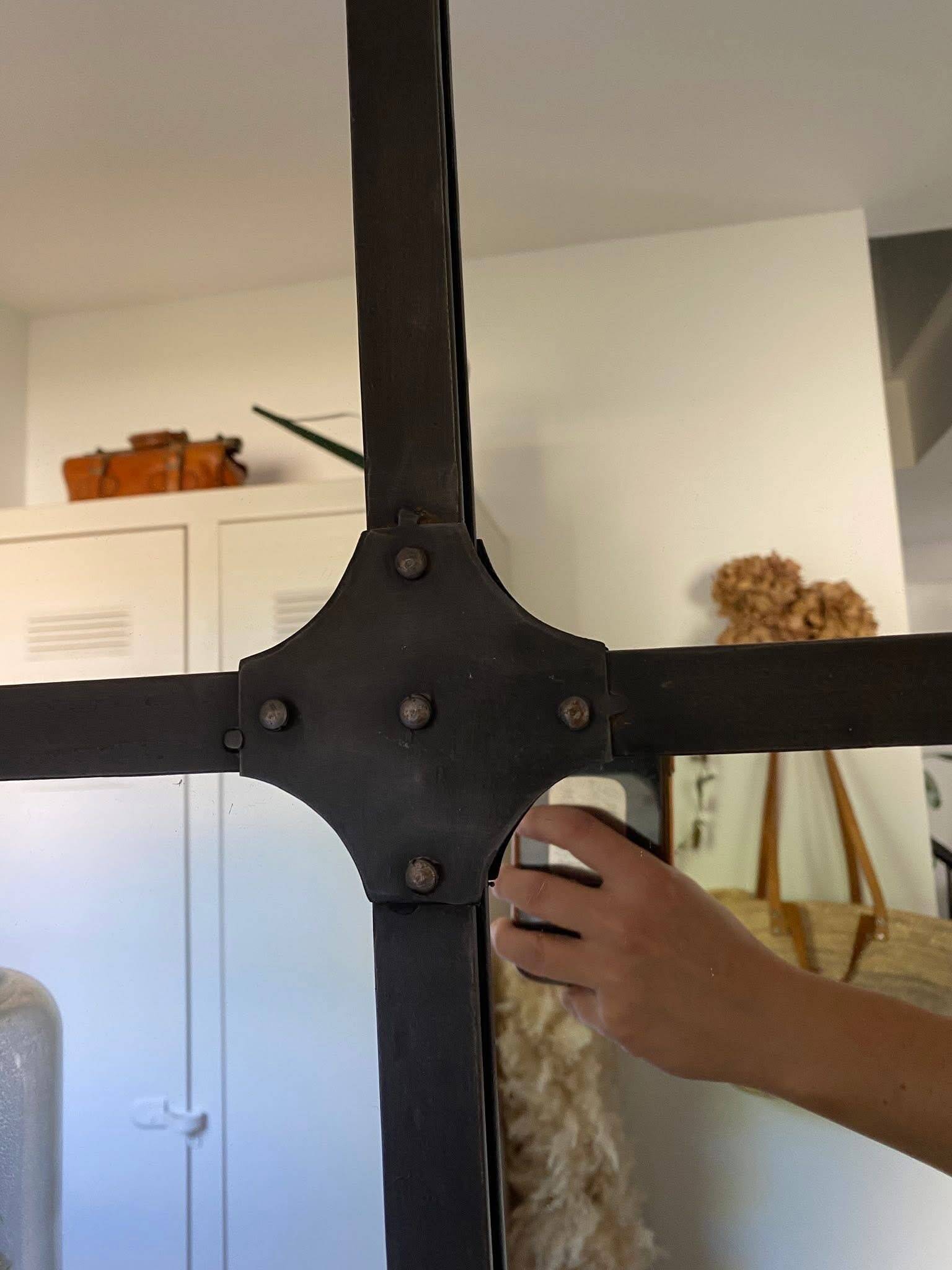 Handcrafted iron mirror