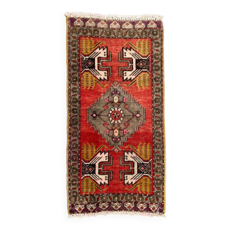 Petit tapis turc vintage 98x48 cm, short runner, tribal, shabby, mini tapis