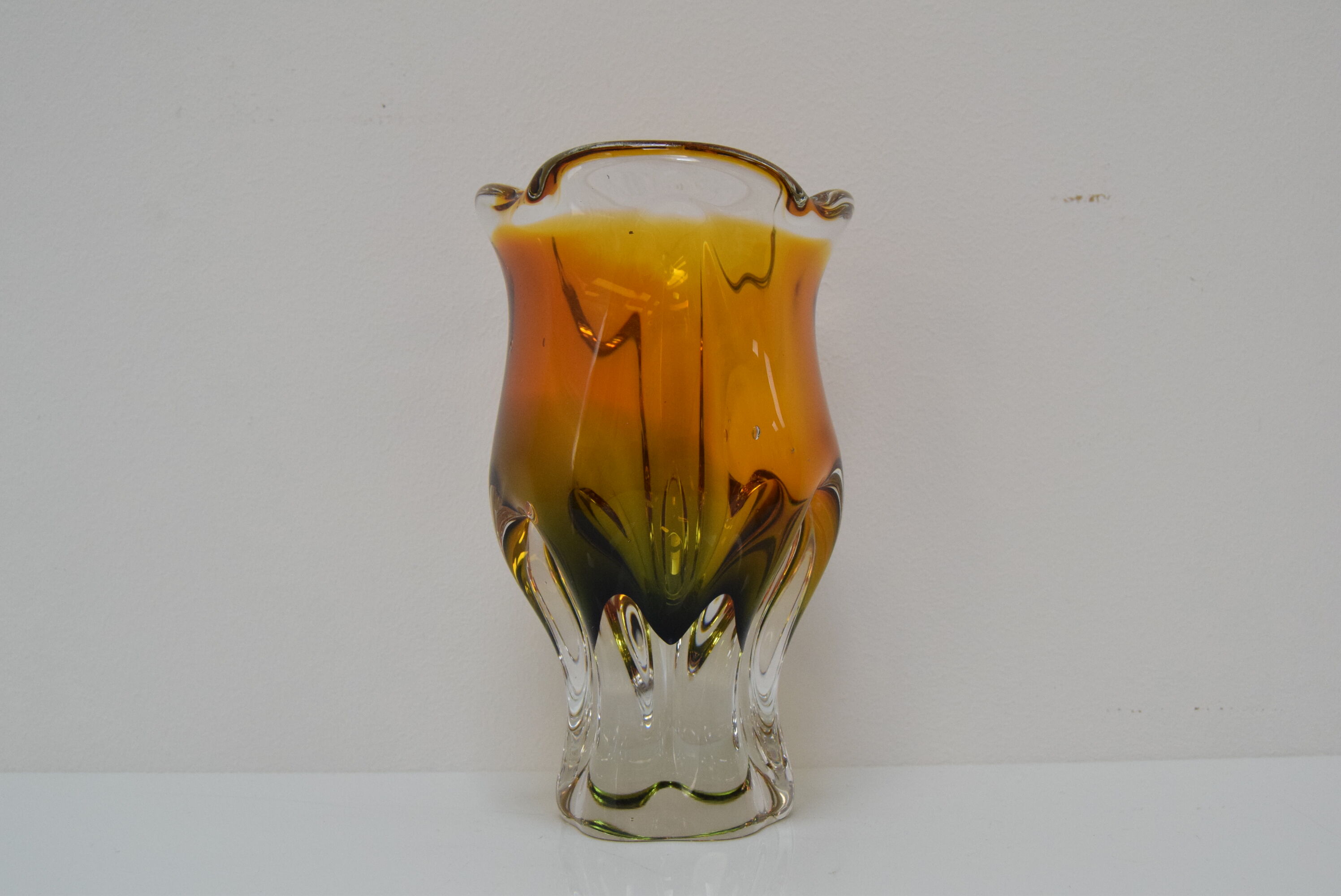 Art Glass Vase by Josef Hospodka for Glasswork Chribska,1960's.