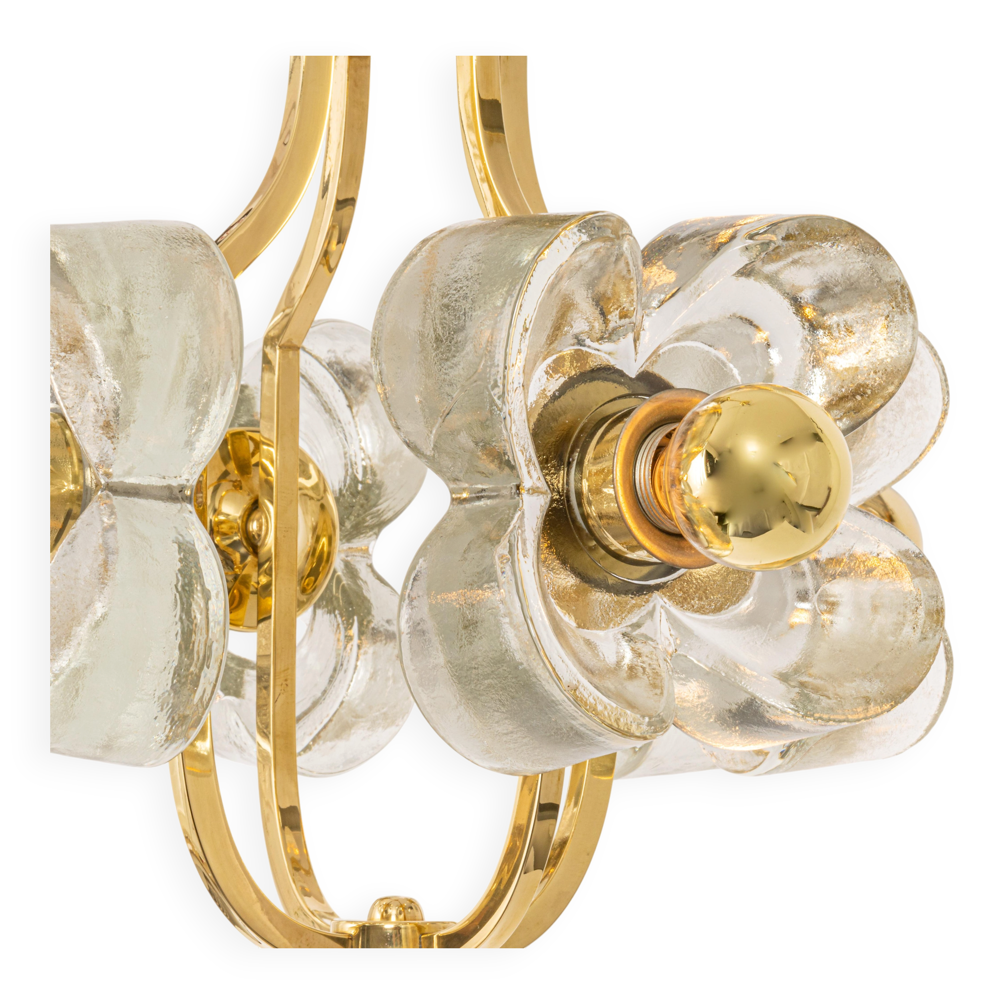 Small brass and crystal glass pendant by Sische, Germany, 1970s.