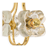 Small brass and crystal glass pendant by Sische, Germany, 1970s.