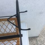 Wrought iron and rattan magazine holder