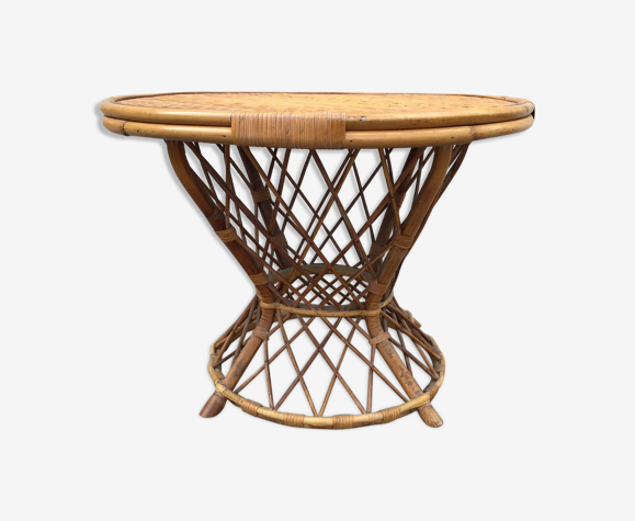 Mid Century Vintage Coffee Table In Rattan And Bamboo 50 60s Selency Mid Century Vintage Coffee Table In, Vintage Bamboo Outdoor Furniture