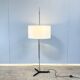 Floor lamp by WILA, chrome and black lacquered metal with a fabric shade, 1960s/1970s
