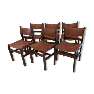 Suite de 6 chaises cuir Maison