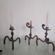 Set of 3 wrought iron candle holders