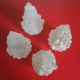 4x Flame Tulip chandelier or frosted glass wall lights antique