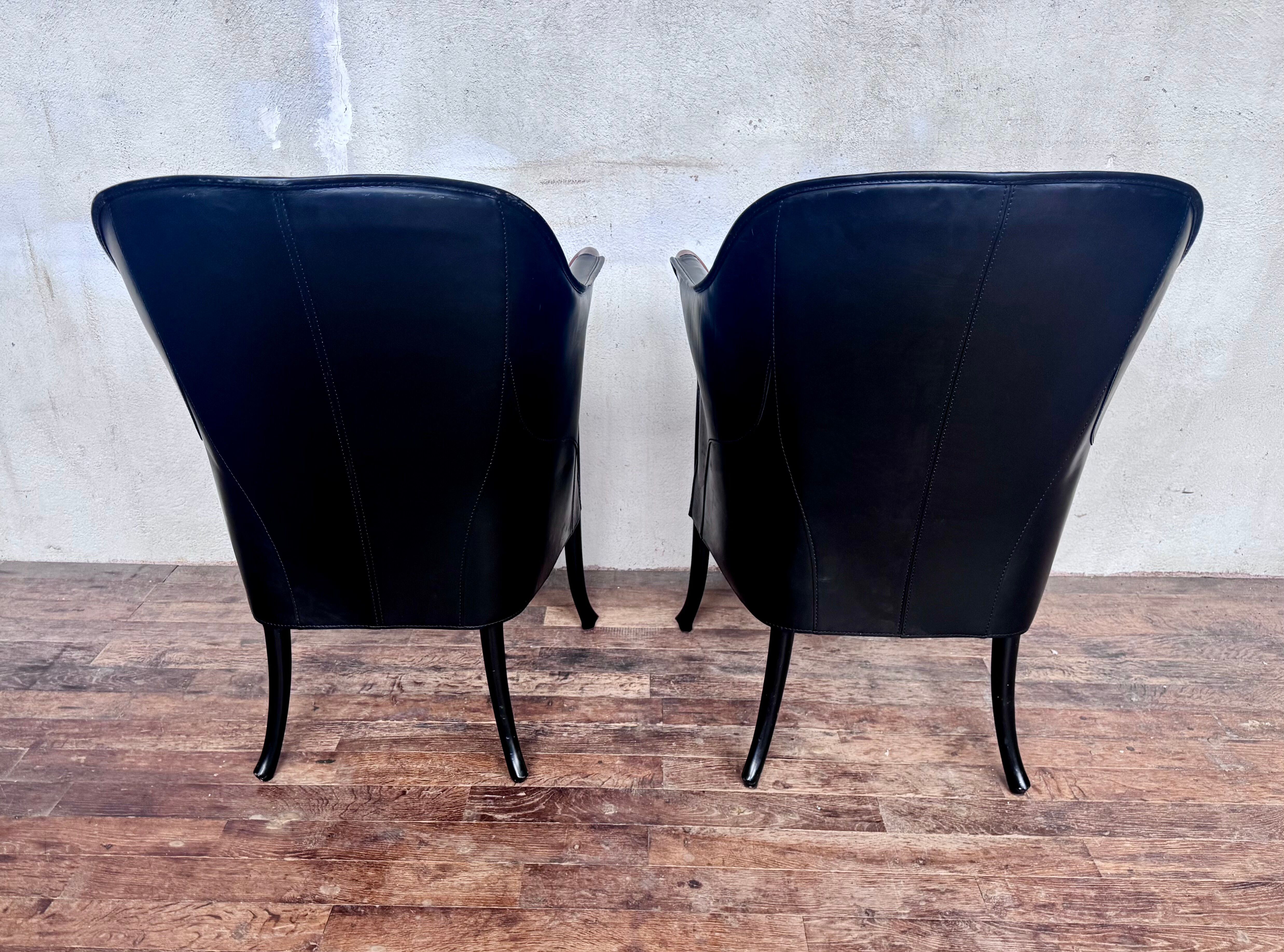 2 designer armchairs by Umberto Asnago for Giorgetti Italy