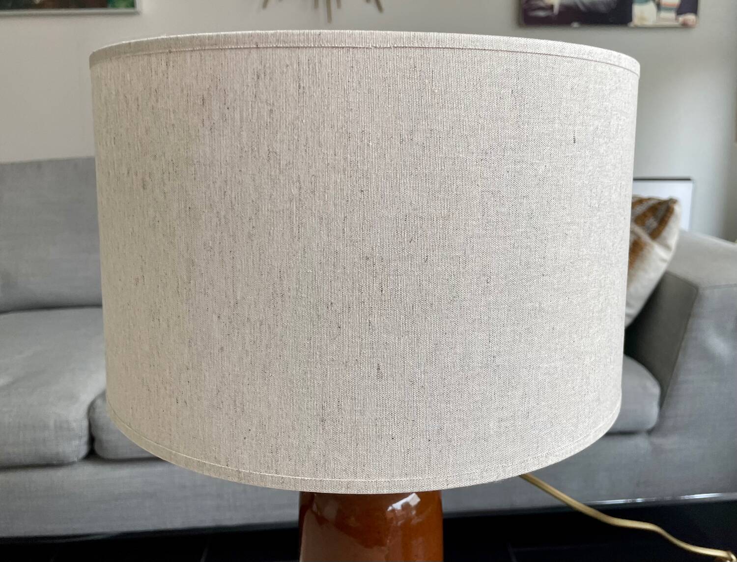 Lampe bouteille grès vintage