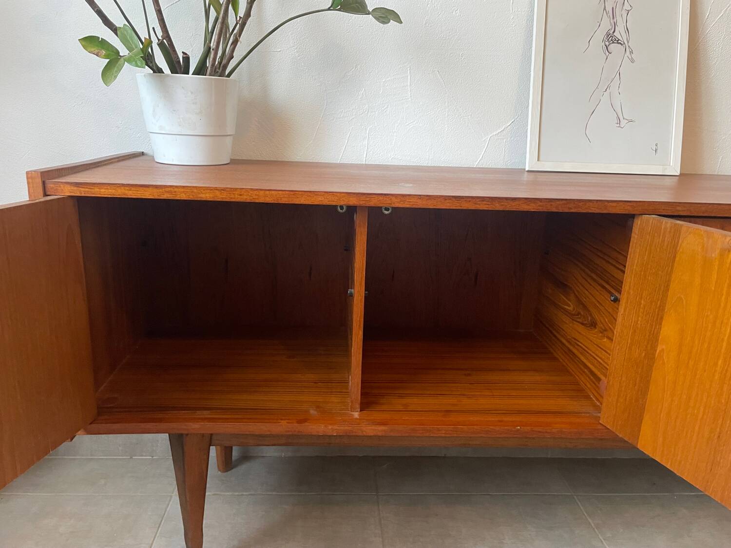 Very beautiful vintage Scandinavian teak sideboard