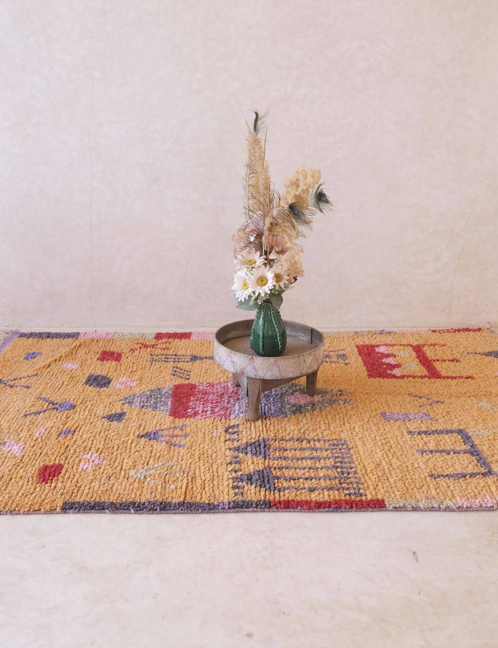 Modern Orange Berber Rug - 250 X 150 cm