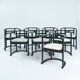 Josef Hoffmann Fledemaus style dining chairs, Bauhaus, set of 8