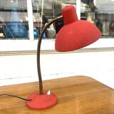Articulated desk lamp, red granite metal, 1960