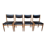 Series of 4 vintage Scandinavian chairs 1950