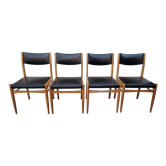 Series of 4 vintage Scandinavian chairs 1950