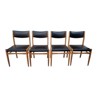 Série de 4 chaises scandinave vintage 1950