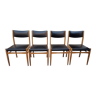 Series of 4 vintage Scandinavian chairs 1950