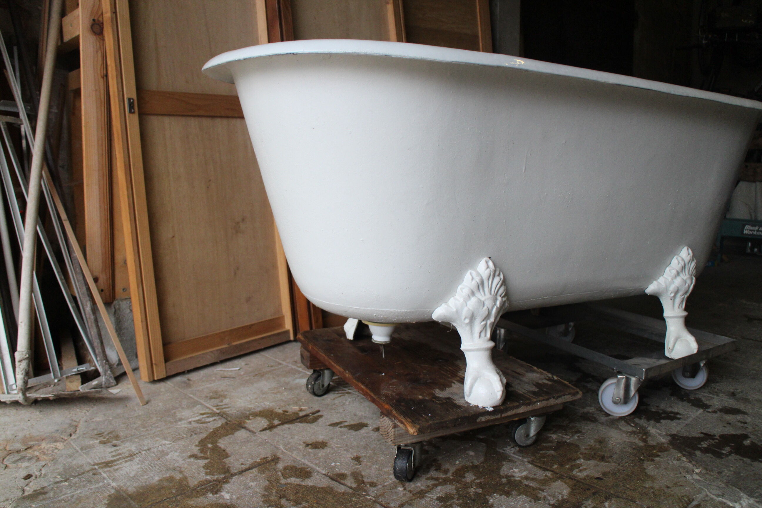 Old cast iron bathtub