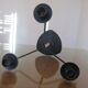 Scandinavian candle holder " LAURIDS LONBORG " metal and rattan 60s