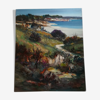 Peinture bord de mer Provence C. Charpides