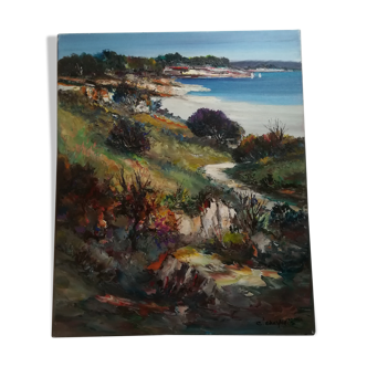 Peinture bord de mer Provence C. Charpides