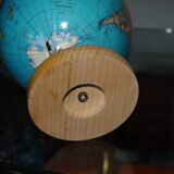 Vintage metal and wood terrestrial globe 1950