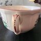large breakfast cup saucer faience luneville kg street lamp flowers vintage