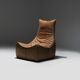 Stunning lounge chair The Rock in brown leather by Gerard Van Den Berg - Montis