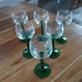 6 verres anciens à vin blanc